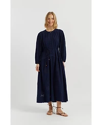 Chinti & Parker Women's Sienna Linen-Blend Broderie Dress