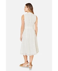 Yumi Women's Broderie Anglaise Cotton Shirt Dress