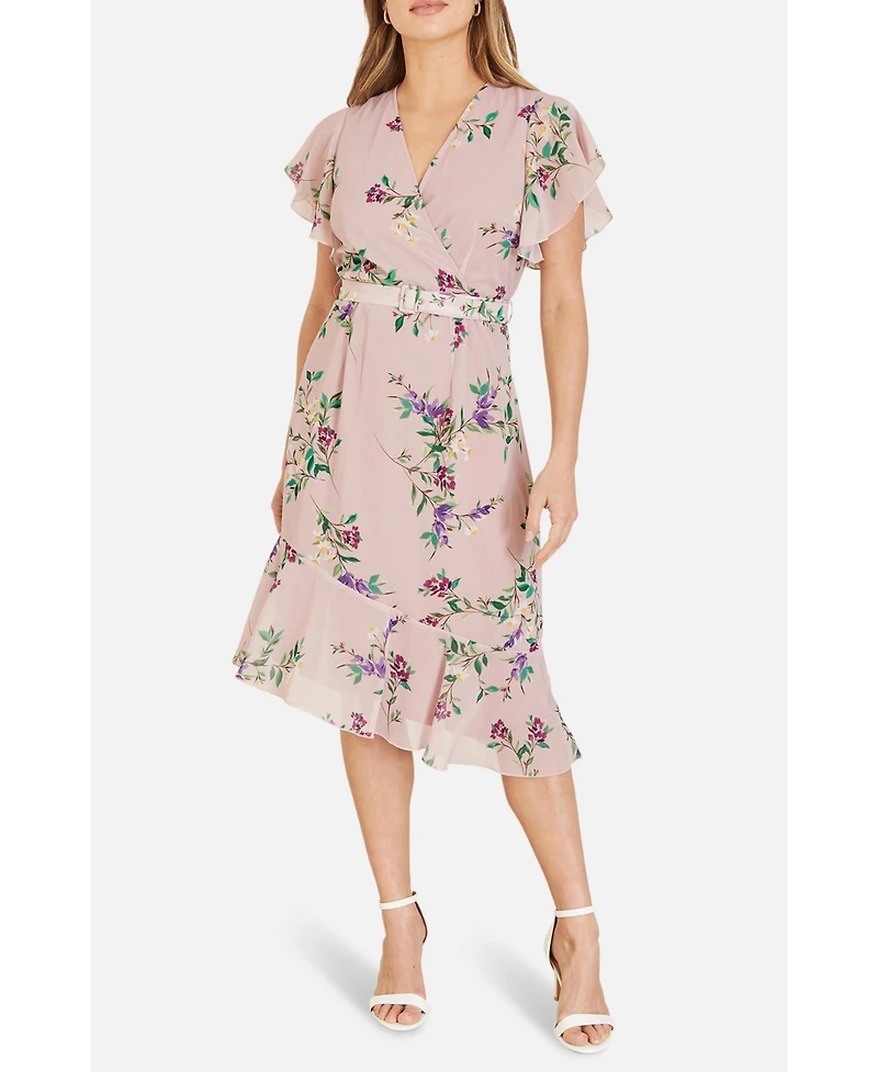 Yumi Women's Midi Dress With Frill Details