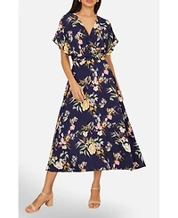 Yumi Women's Floral Print Midi Dress