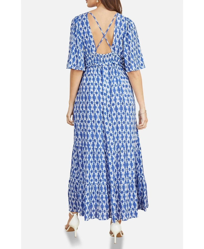 Yumi Women's Cross Over Back Maxi Dress