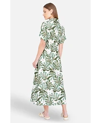 Yumi Women's Relaxed Boho Print Maxi Shirt Dress