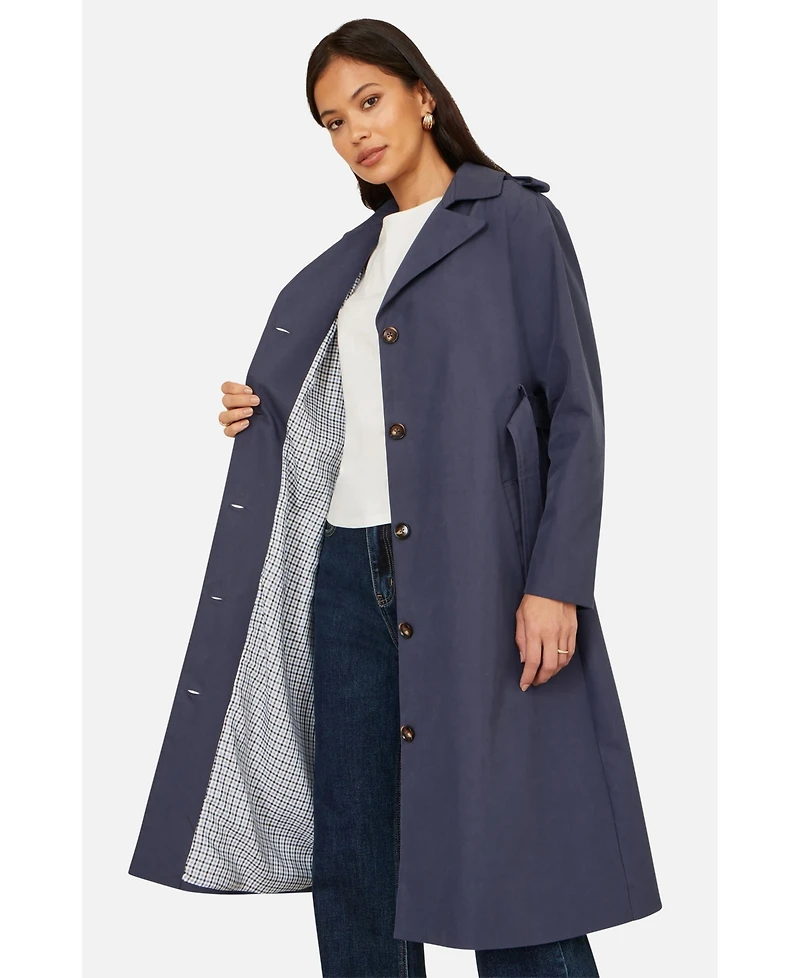 Yumi Women's Belted Long Trench Coat