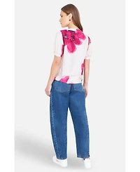 Yumi Women's Watercolour Viscose Floral Top