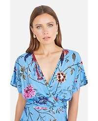 Yumi Women's Bird And Floral Print Midi Dress