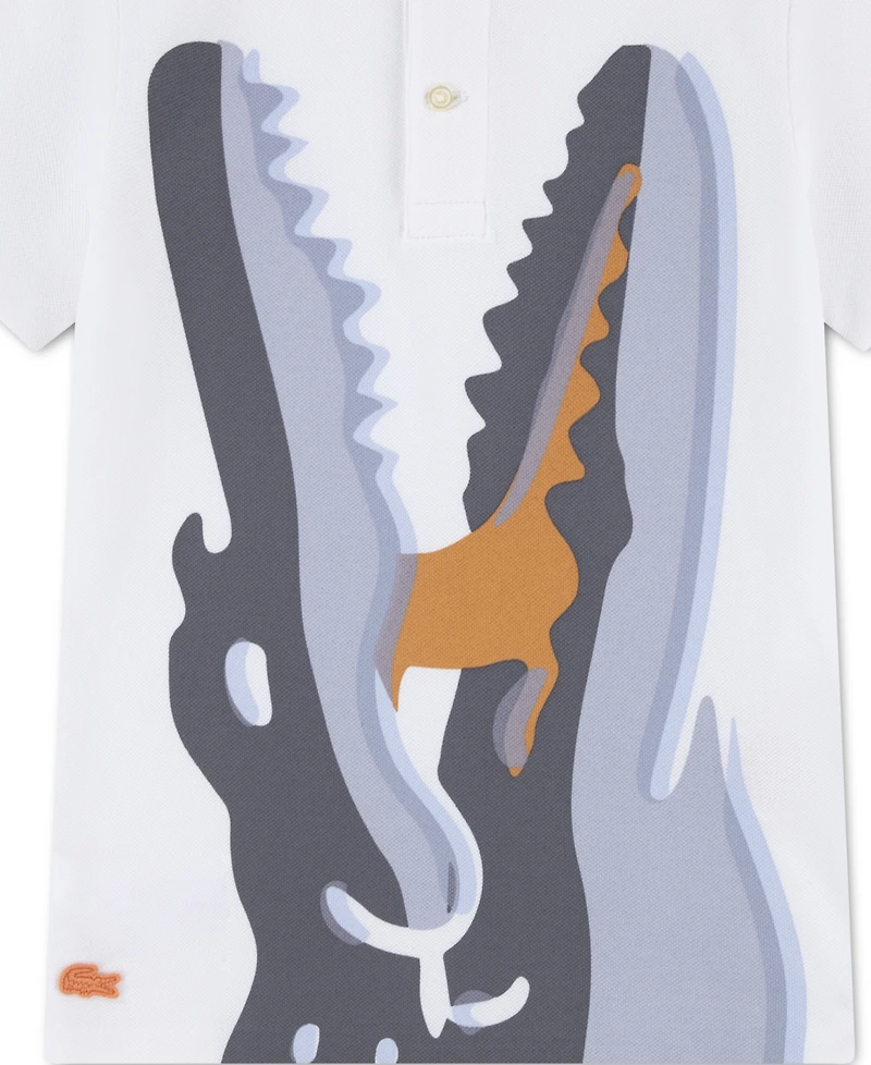Lacoste Boys' 10-16 Watercolor Croc Short-Sleeve Polo Shirt