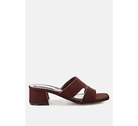 London Rag Women's Aneka Block Heel Slip Ons