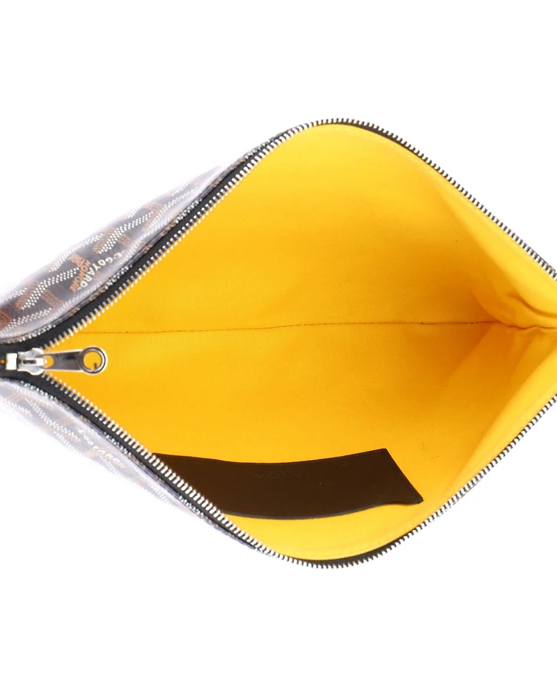 Pre-Owned Goyard Mm Senat Zip Pouch Coated Canvas