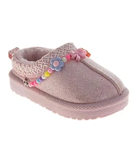 Josmo Toddler Girl's Beaded Plush Slip On Slippers
