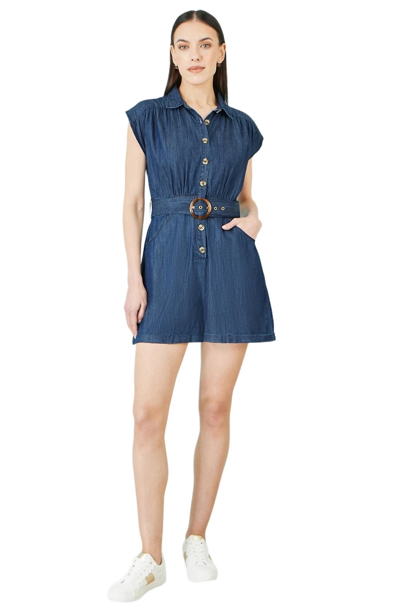 Yumi Women's Chambray Cotton Playsuit