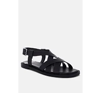 Rag & Co Womens Kapaka Real Leather Flat Gladiator Sandals