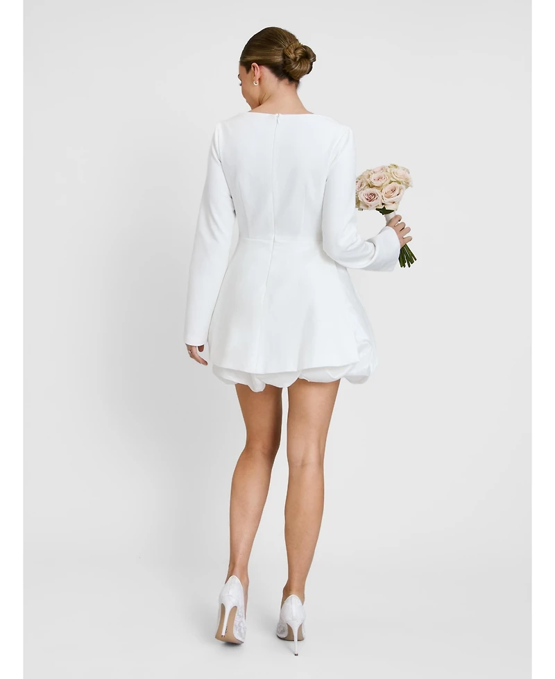 Six Stories Women's Isla Split Sleeve Bubble Hem Mini Dress