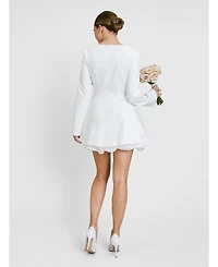 Six Stories Women's Isla Split Sleeve Bubble Hem Mini Dress