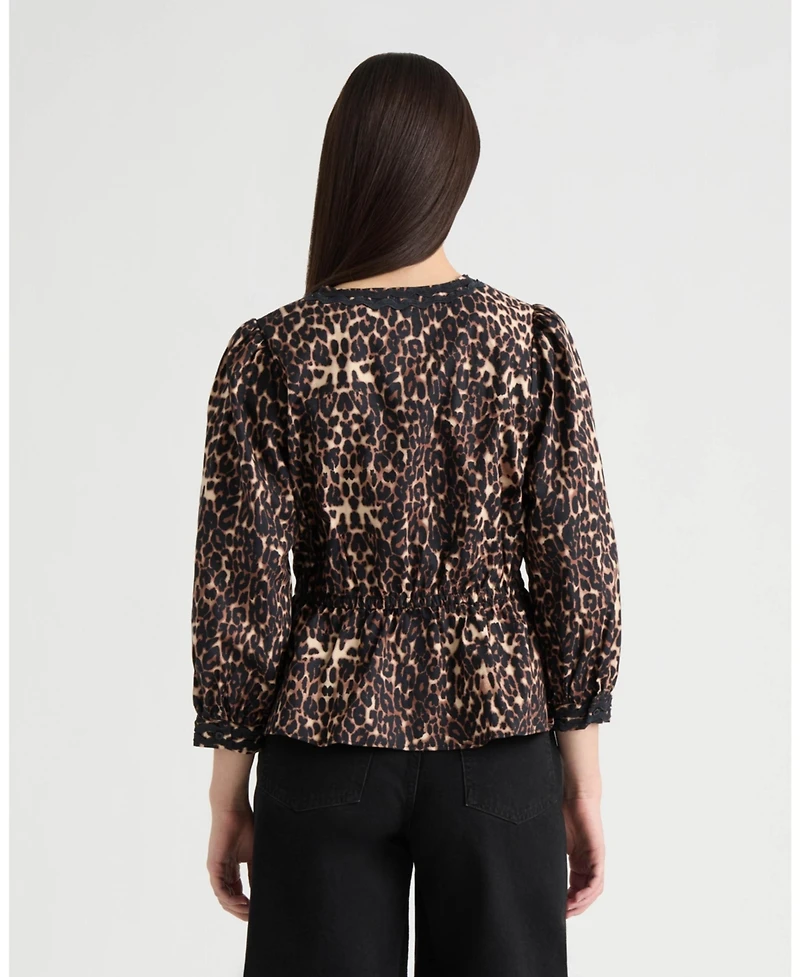 Nvlt Women's Peplum Blouse with Ric Rac Detailing
