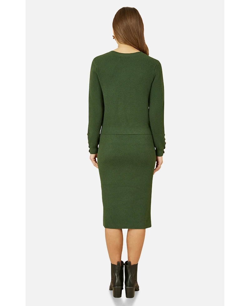 Yumi Women's Sleeve Button Detail Jumper