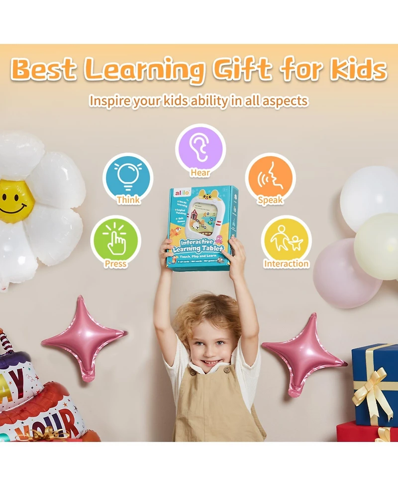 Alilo Interactive Learning Tablet – Screen-Free Educational Toy with Talking Flash Cards
