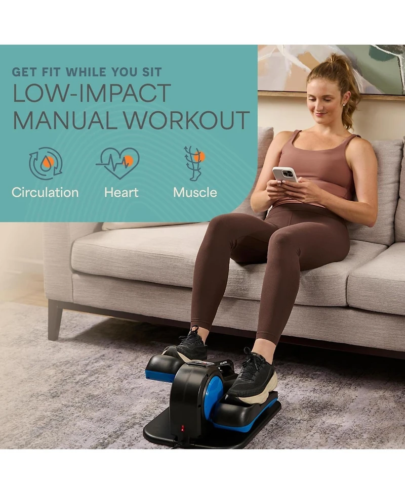 Lifepro Under Desk Elliptical Exercise Machine – Auto & Manual Seated Pedal Exerciser with 10 Levels, Quiet Ellipse Leg Exerciser for Seniors &