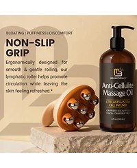 M3 Naturals Anti-Cellulite Massage Roller & Firming Body Massage Oil Bundle With Collagen & Stem Cell Cellulite roller for thighs & glutes Bundle