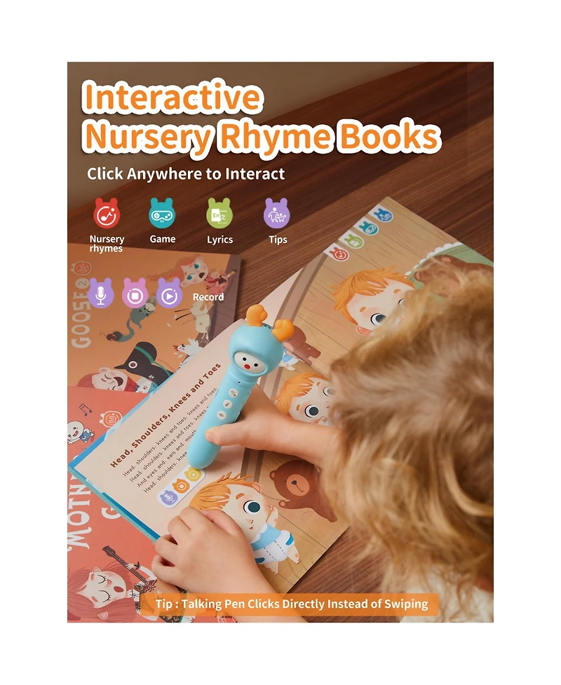 Alilo Interactive Talking Pen – Educational Learning Toy with Audio Books and Flash Cards