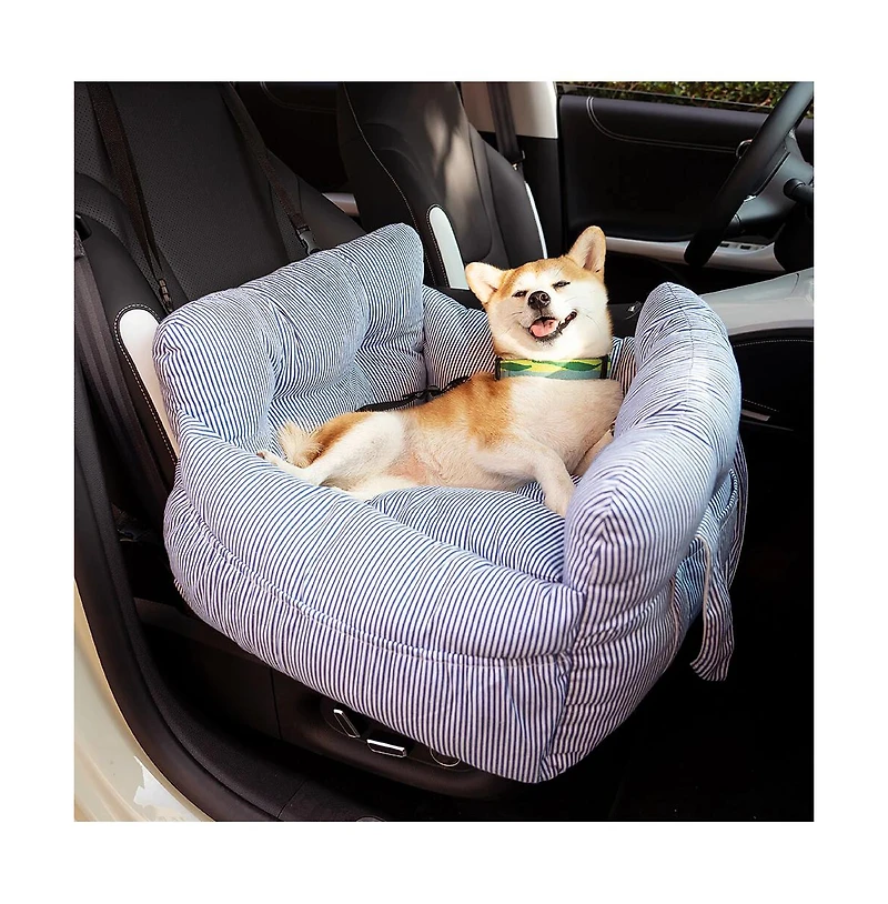 FunnyFuzzy Portable Leisure Outing Dog Car Single-Seat Bed, Stripe