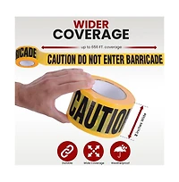 Pyle 656ft Caution Do Not Enter Barricade Tape Set - Yellow (PNECTX8) - 8 Pieces