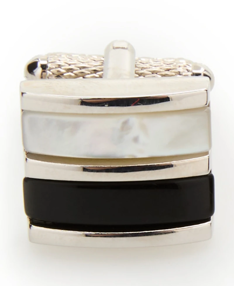 Perry Ellis Portfolio Men's Genuine Shell Obsidian Square Cufflinks