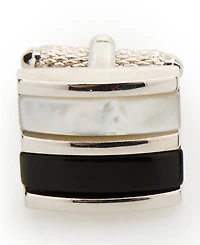 Perry Ellis Portfolio Men's Genuine Shell Obsidian Square Cufflinks