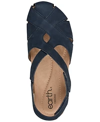 Earth Women's Brentia Leather Criss-Cross Flat Sandals