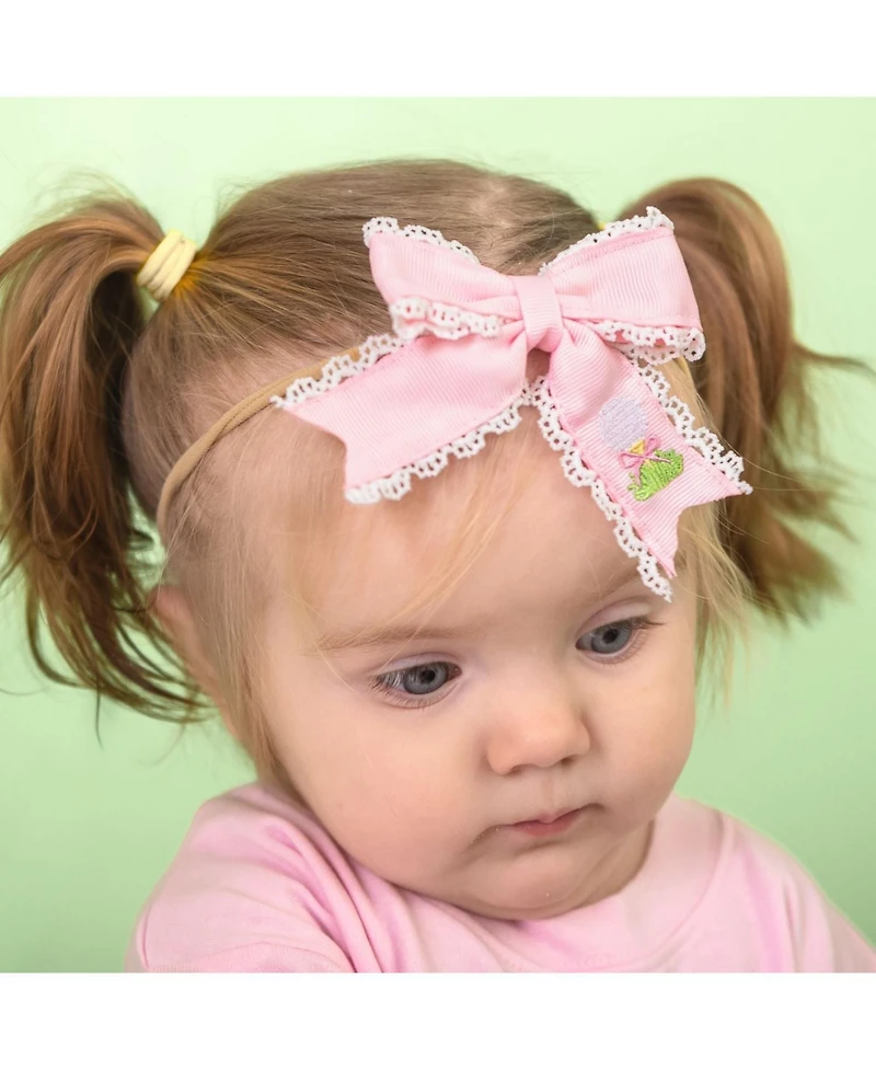 Sweet Wink Baby Girls Golf Tee Embroidered Lace Bow Baby Headband