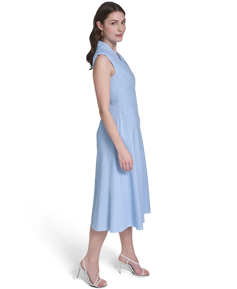 Vince Camuto Women's Striped V-Neck Midi Dress