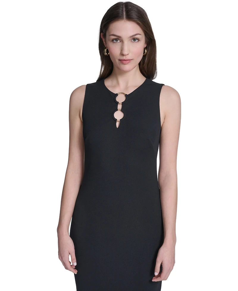 Vince Camuto Women's Ring Cut-Out Detail Midi Dress