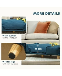 6thdruple Modern Pet Couch with Wood Legs and Cushion for Large Dogs
