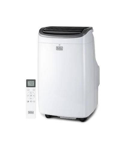 "Black+Decker 8,000 Btu portable Ac with remote and window kit, cools rooms up to 400 sq. ft., model BPACT08WT."