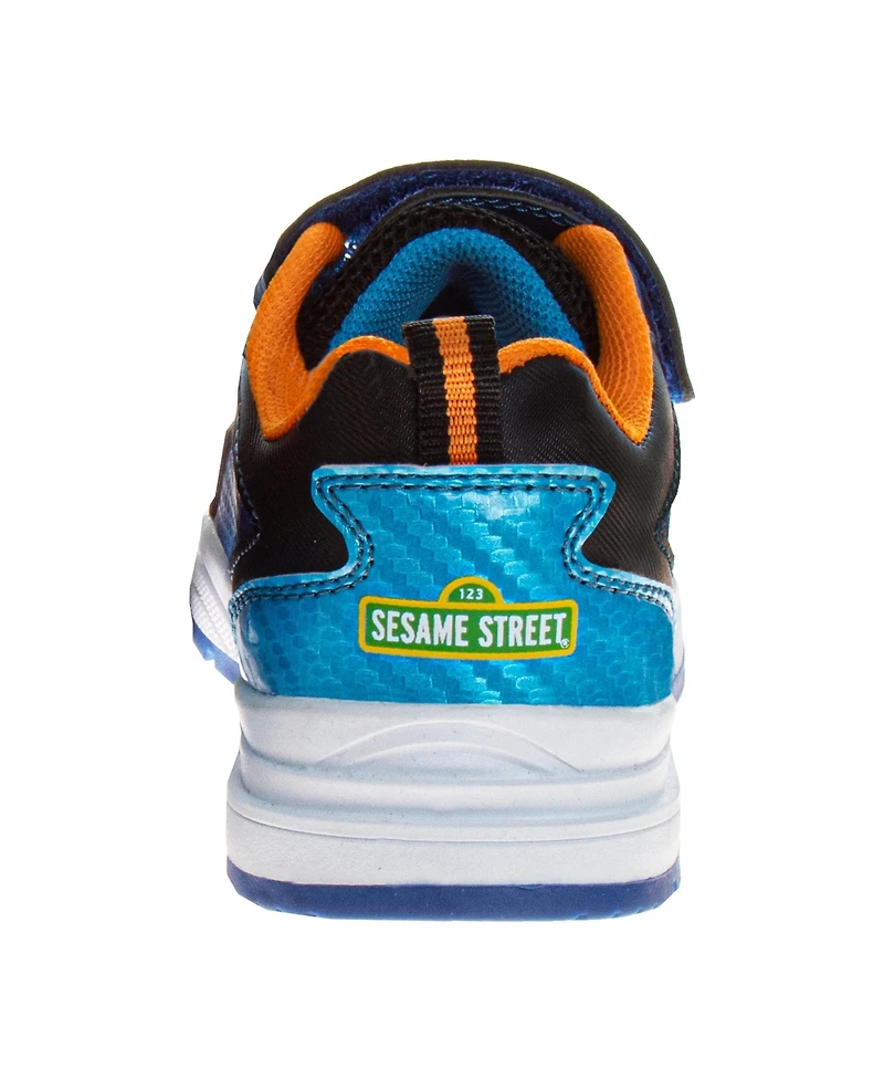 Sesame Street Kids Cookie Monster Light Up Hook & Loop Fashion Sneaker Kids' Easy Fun Character Design Play Ready Durable (Toddler)
