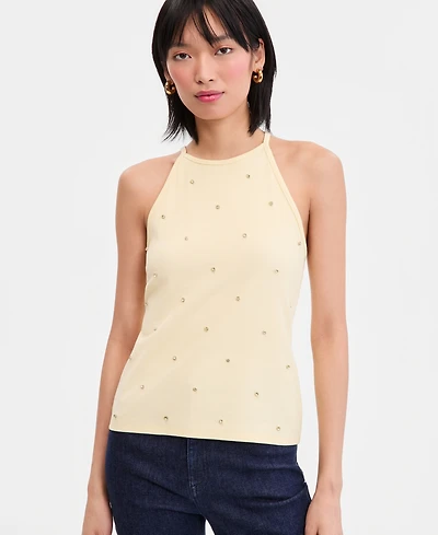 I.n.c. International Concepts Women's Crystal Embellished Halter Tank Top, Macy's Exclusive
