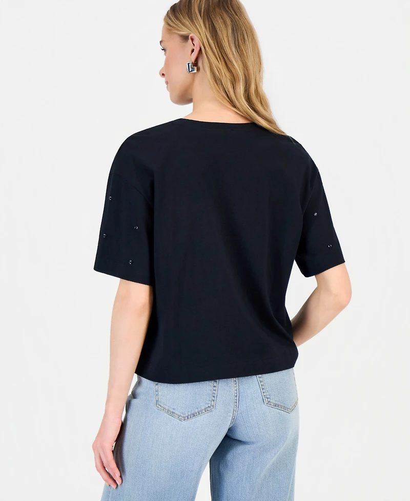 I.n.c. International Concepts Women's Embellished T-Shirt, Macy's Exclusive