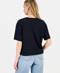 I.n.c. International Concepts Women's Embellished T-Shirt, Macy's Exclusive