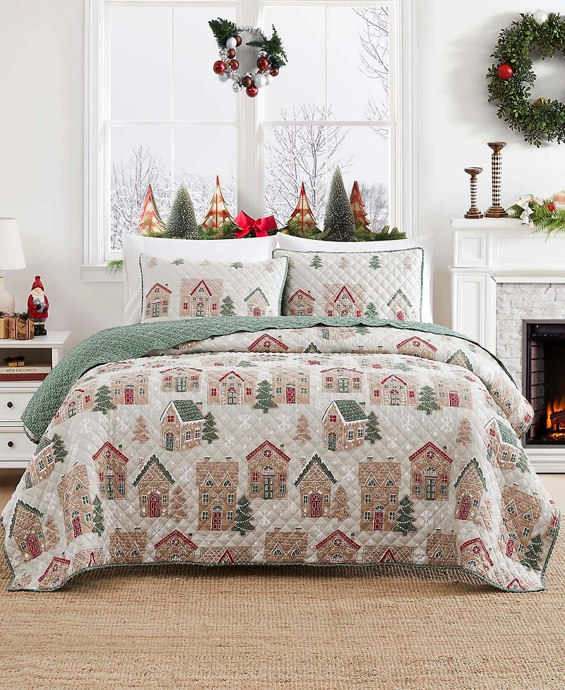 Avanti Gingerbread Reversible 3-Pc. Quilt Set