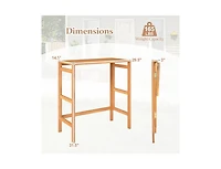 Slickblue Balcony Patio Bar Table in Acacia Wood with Slatted Top