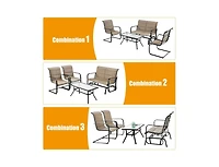 Slickblue Outdoor 4-Piece Glider Patio Set with Loveseat and Coffee Table