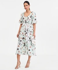 I.n.c. International Concepts Women's Puff-Sleeve Midi Dress, Macy's Exclusive