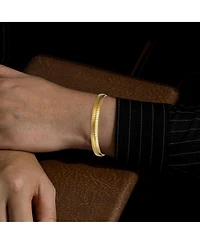 Rachel Glauber Modern High-Polish Sleek Snake Chain Omega Bracelet