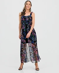 Connected Petite Floral Print Sleeveless Maxi Dress