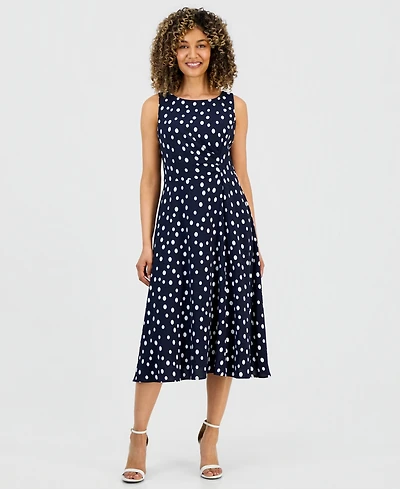 Connected Petite Boat-Neck Midi Dress