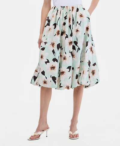 I.n.c. International Concepts Women's Cotton Bubble Hem Midi Skirt, Macy's Exclusive