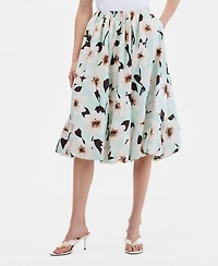 I.n.c. International Concepts Women's Cotton Bubble Hem Midi Skirt, Macy's Exclusive