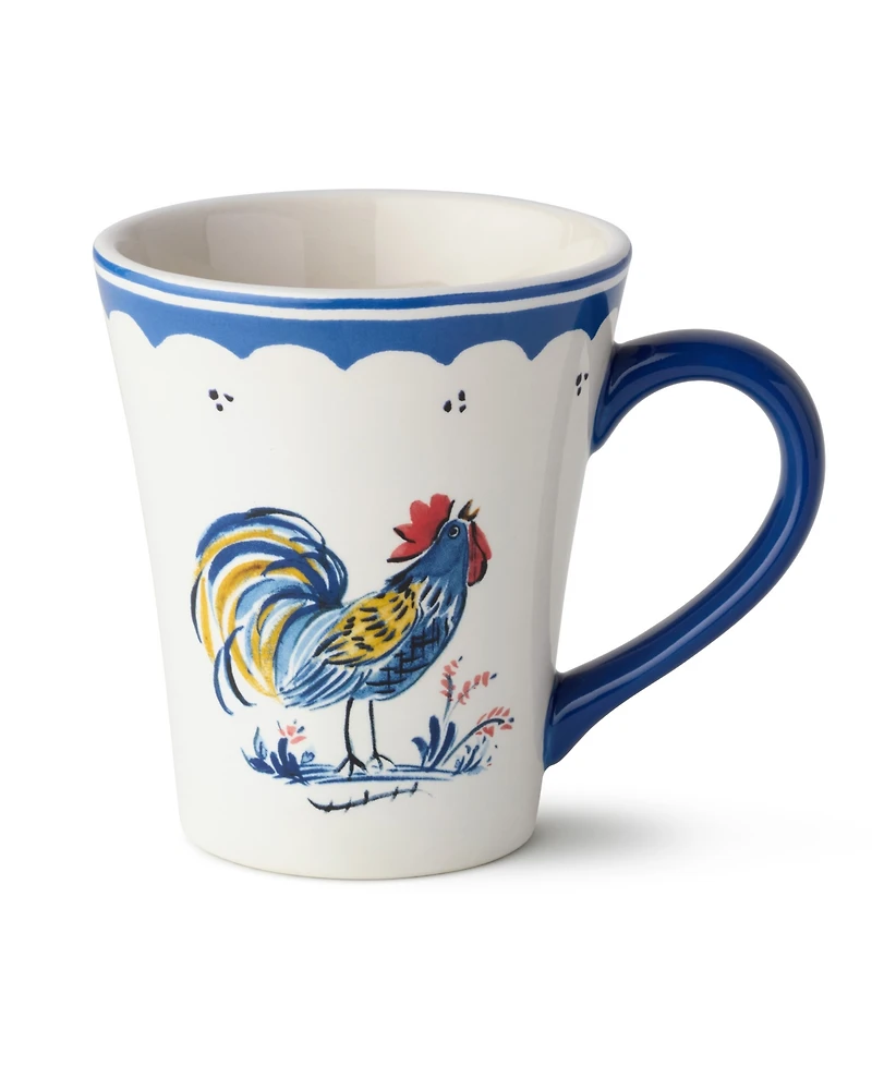Certified International French Rooster Mugs, Set of 4