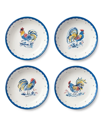 Certified International French Rooster Soup Bowls, Set of 4