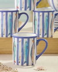 Certified International Something Fishy Mugs, Set of 4