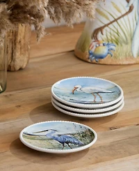 Certified International Coastal Birds Canape Plates, Set of 4